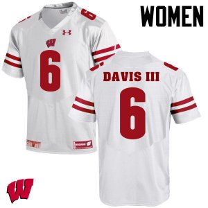 Women's Wisconsin Badgers NCAA #6 Danny Davis III White Authentic Under Armour Stitched College Football Jersey GO31X31IC